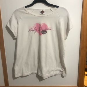 Harley Davidson Woman’s White Heart Shirt